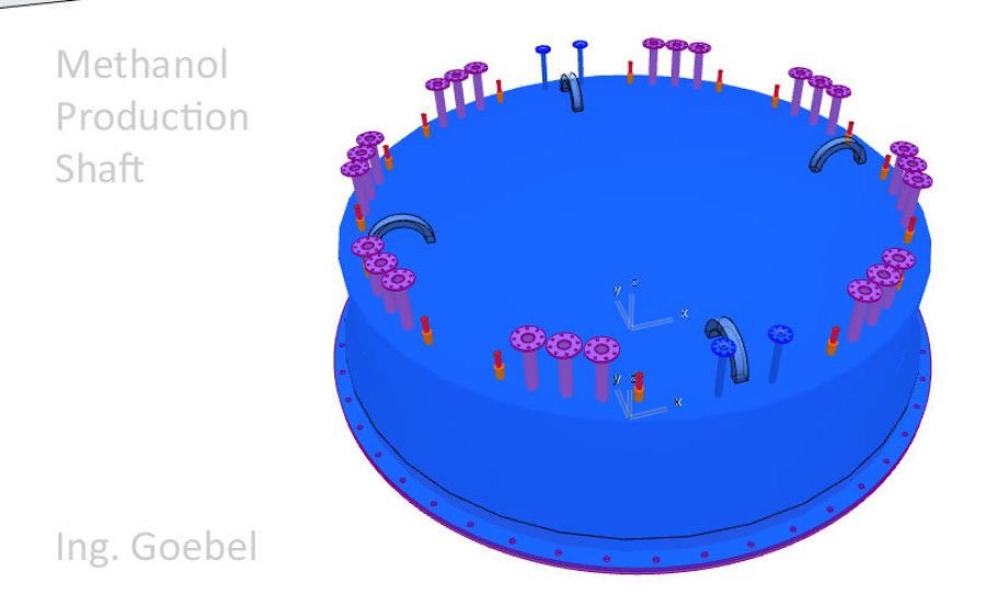>>> This is how the Lid of the Methanol Shaft looks like in the final first draft - the design is just "useful" and enables the shaft to work - #Lid #Shaft #Methanol #Production #Electric #Chemical #Oven #Final