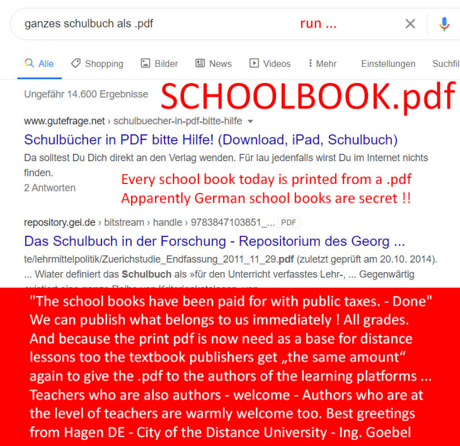 >>> SCHOOLBOOK.pdf >>> Every school book today is printed from a .pdf - Apparently German school books are secret !! - #publish #schoolbook #pdf #NOW