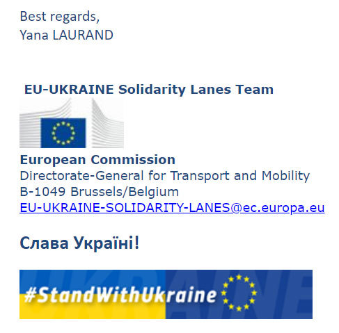 EU Solidarity Lanes - Email Central Contact Point