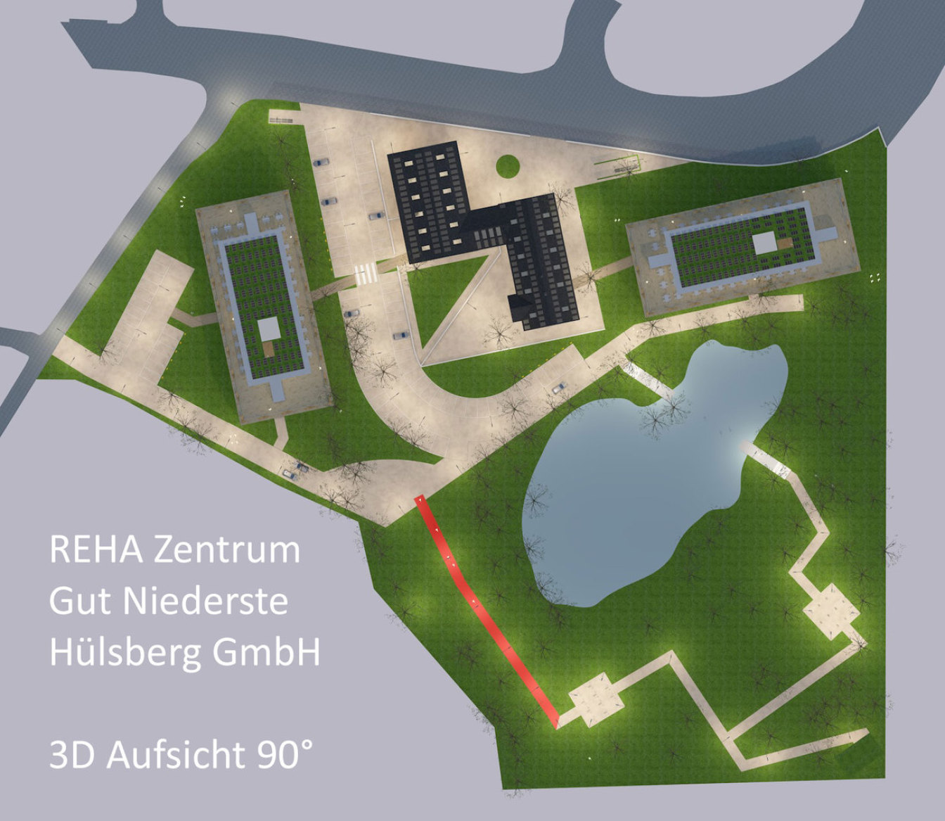Lageplan Neubau-Vorhaben der SMPC GmbH - Adipositas REHA AOK NordWest in Hagen auf Gut Niederste-Hülsberg