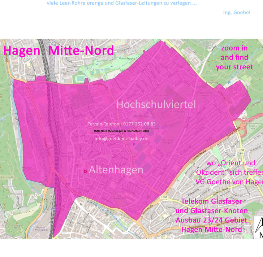 Telekom Hagen Mitte-Nord Glasfaser Ausbaugebiet