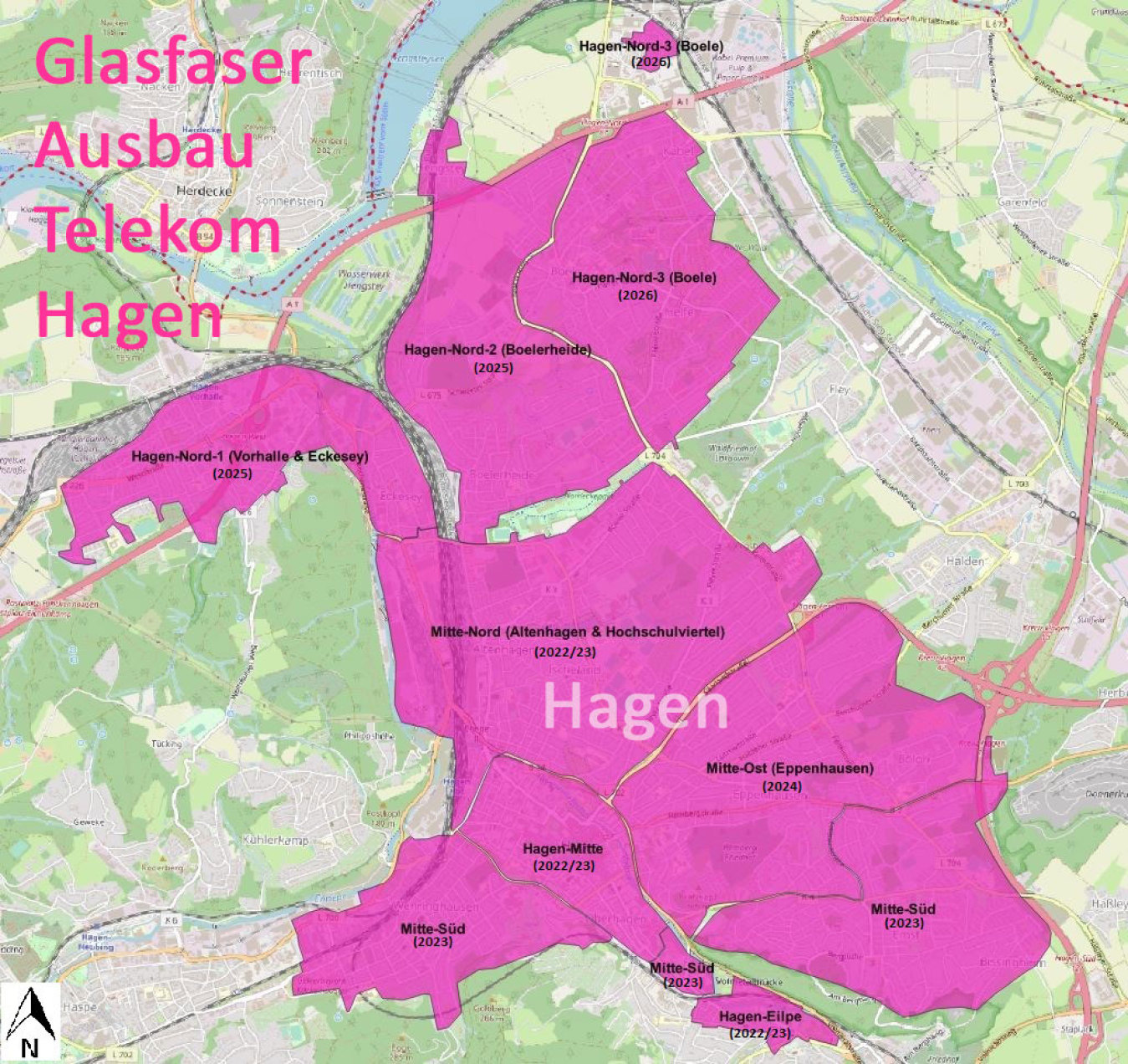 Gesamt-Karte Glasfaser-Knoten-Netz Ausbau Hagen NRW DE
