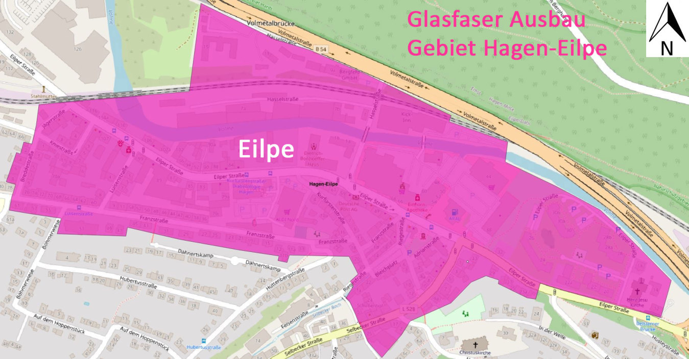 Glasfaser-Ausbaugebiet Hagen Eilpe
