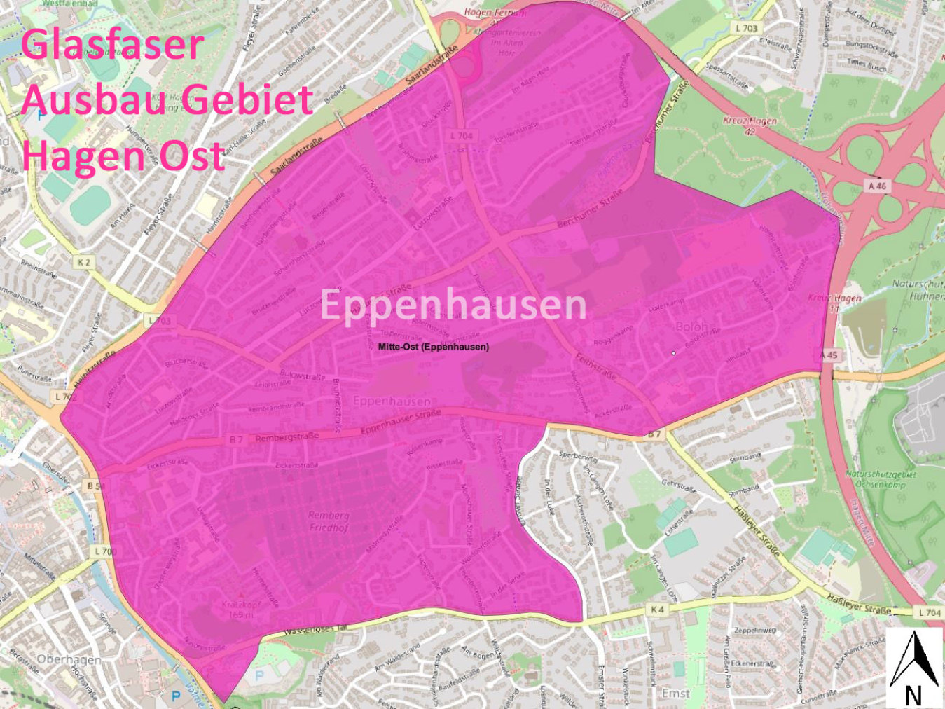 Glasfaser Ausbau-Gebiet Hagen Eppenhausen