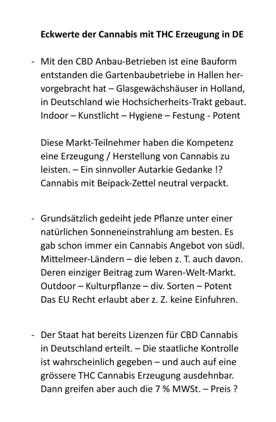 Cannabis mit THC Erzeugung Herstellung Anbau in Deutschland
