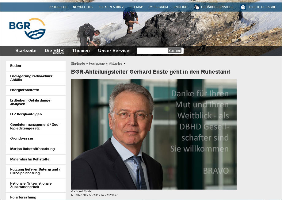 Dr. Gerhard Enste - Geologe - Herzlich willkommen