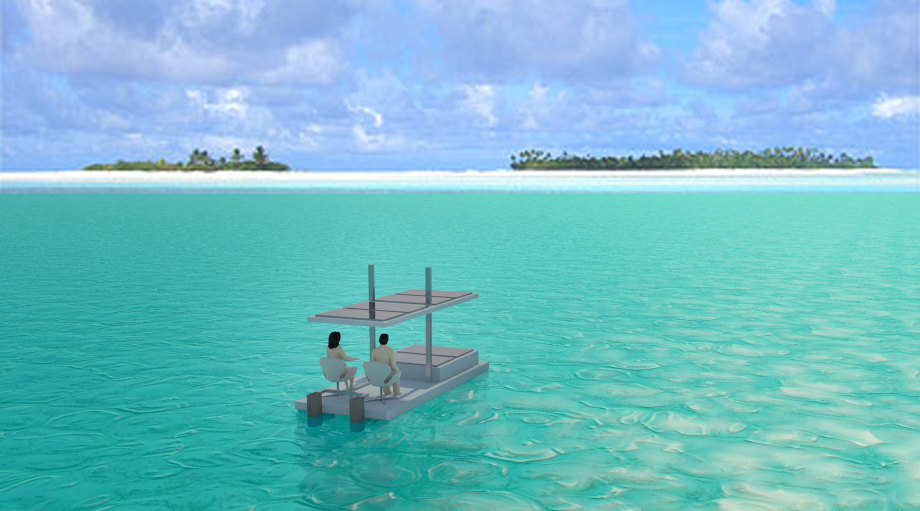 Aitutaki Lagoon Cruiser - Solar powered concrete boat for tourists and locals