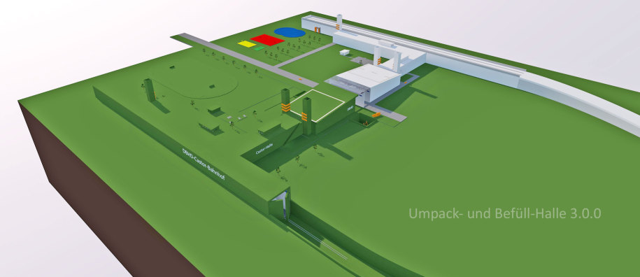 Umpack- und Befüll-Halle 3.0.0 - Vorstufe zum Endlager