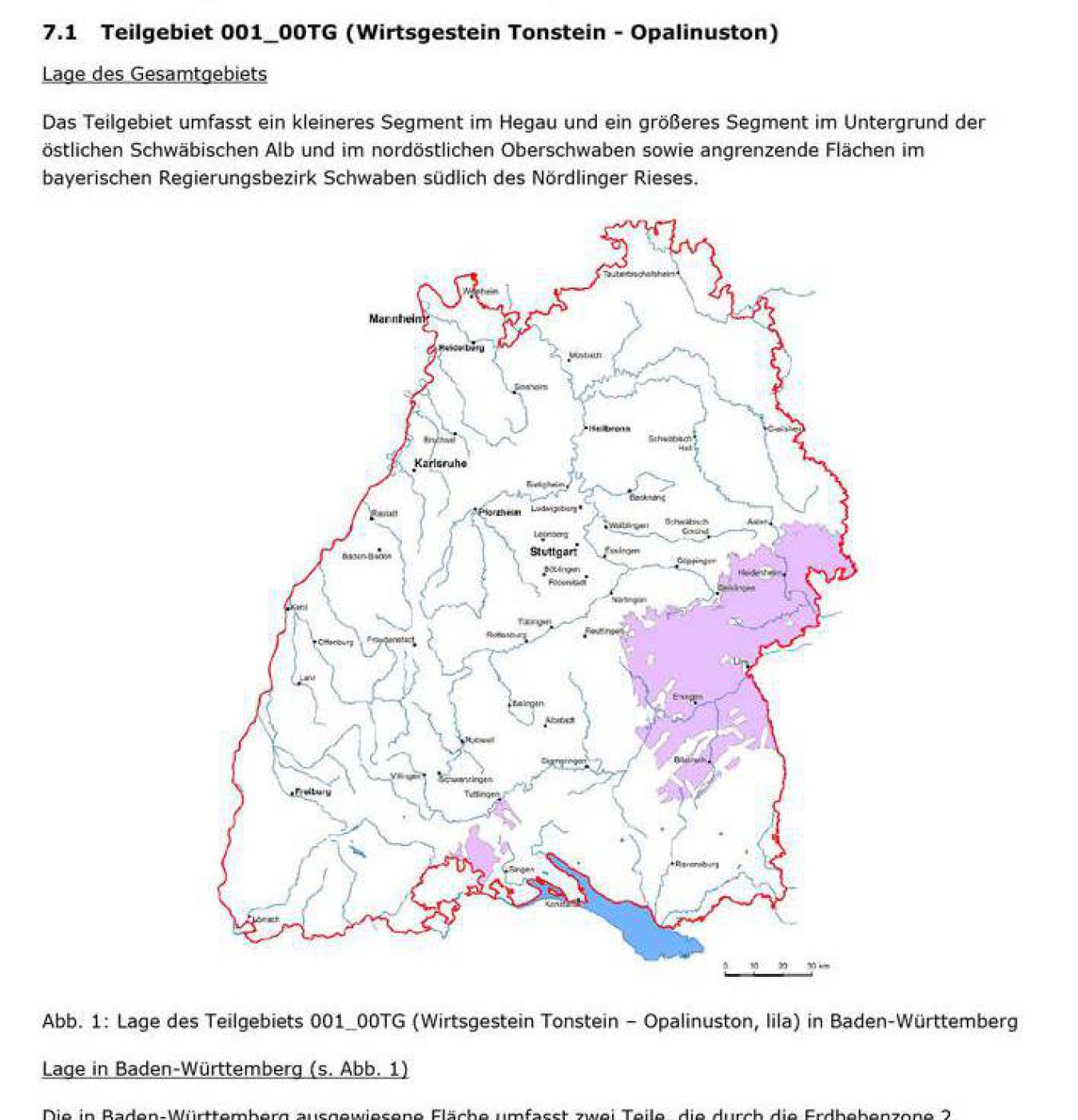 Karte aus der schlappen Verteidigungs-Stellungsnahme der Geologen Baden-Württembergs