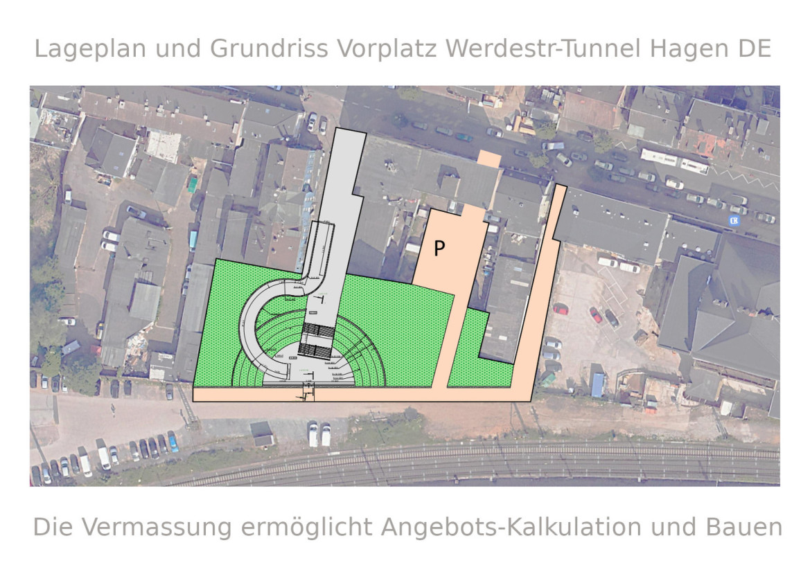 Werdestr Tunnel Thalia Vorplatz Hagen NRW DE - Lageplan und Grundriss