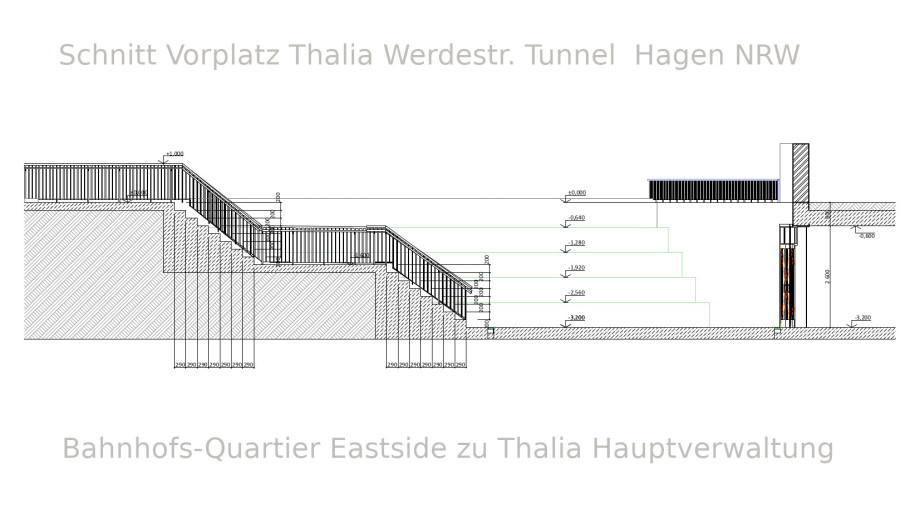 Schnitt Vorplatz Thalia Werdestr Tunnel Hagen NRW