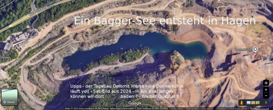 Bagger See Hagen - Der Dolomit Steinbruch läuft voll