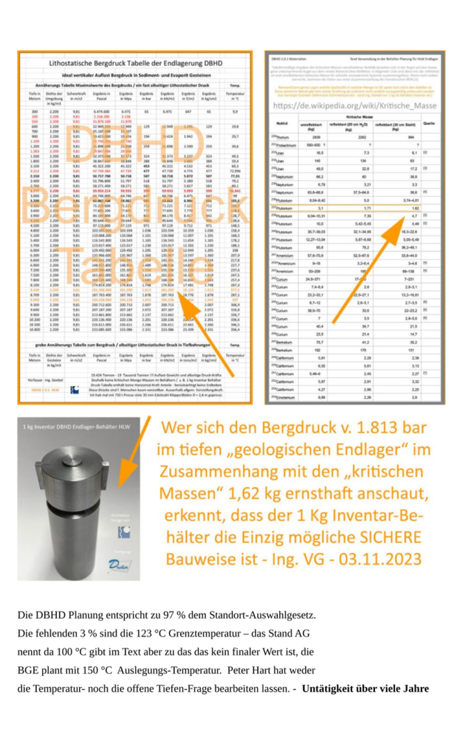 >>> Ing. Goebel - der Endlager-Planer 14 J. - KLAGT gegen " Peter Hart " BMUKN Bonn vor dem Bundesverwaltungs-Gericht in Leipzig - Klage mit 2 Seiten Text und 6 Seiten technische Zeichnungen. Ein Ingenieur - der es leistete ! - klagt gegen die techn. Unfä