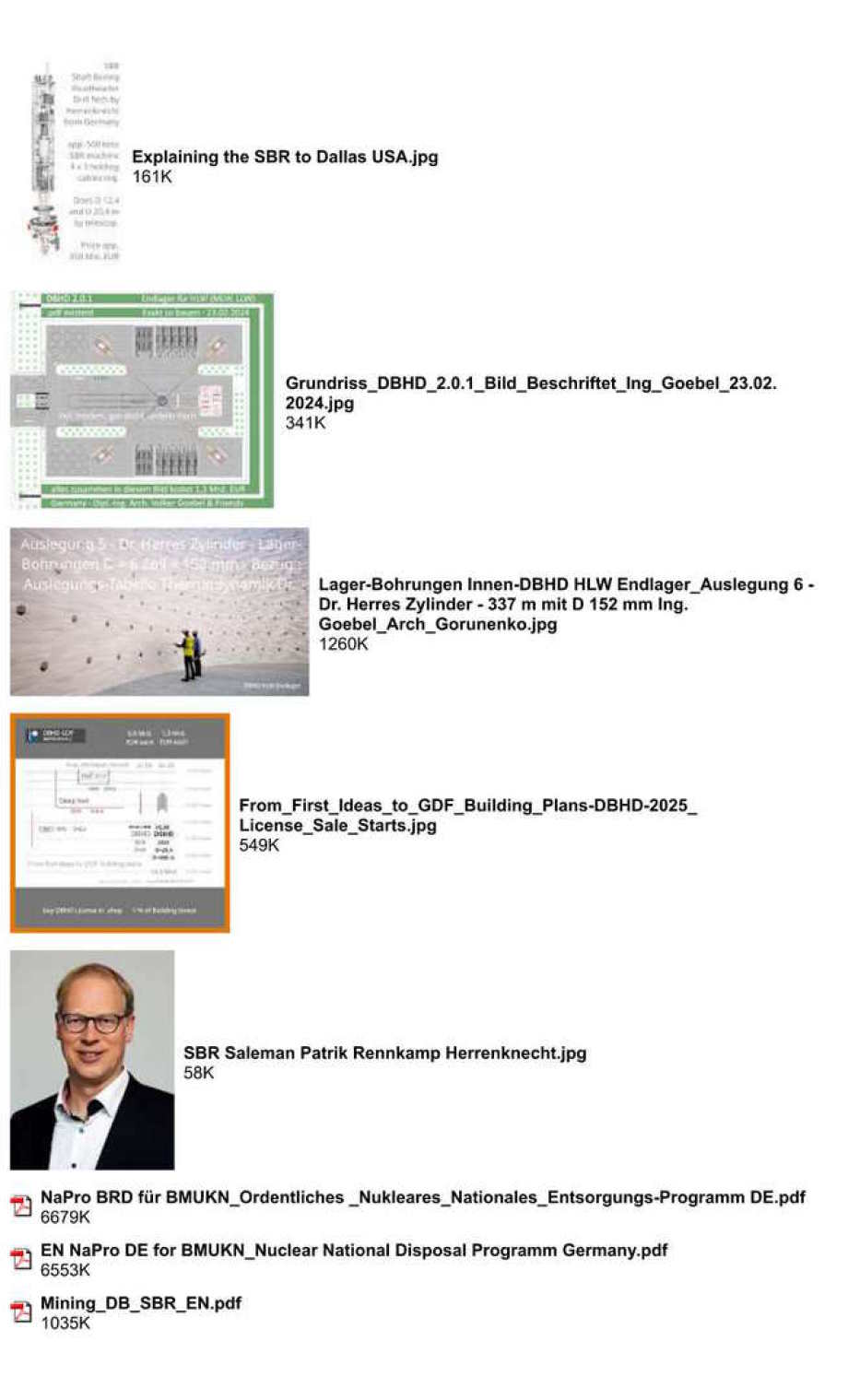 Anfrage SBR Tief-Gross-Loch-Bohrtechnik für DBHD an Fa. Herrenknecht - all die Jahre Herrn Rennkamp am Telefon - es wird Zeit für ein schriftliches Angebot - Die SBR ist bereits im NaPro BRD !! - Wir brauchen nun verbindliche Zusagen - Schriftlich bitte .