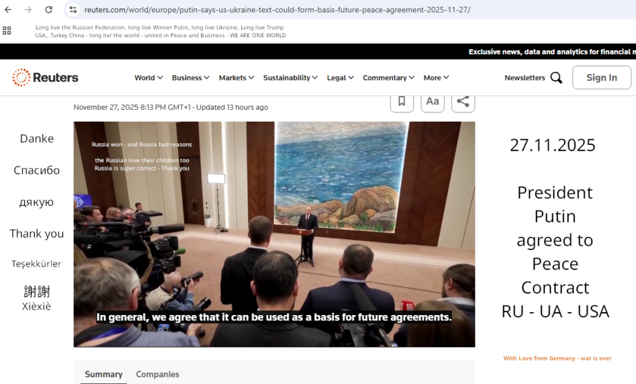https://www.reuters.com/world/europe/putin-says-us-ukraine-text-could-form-basis-future-peace-agreement-2025-11-27/