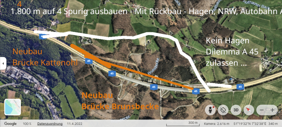 A45 Umleitung Brunsbecke - wegen Ersatzbau Talbrücke Brunsbecke