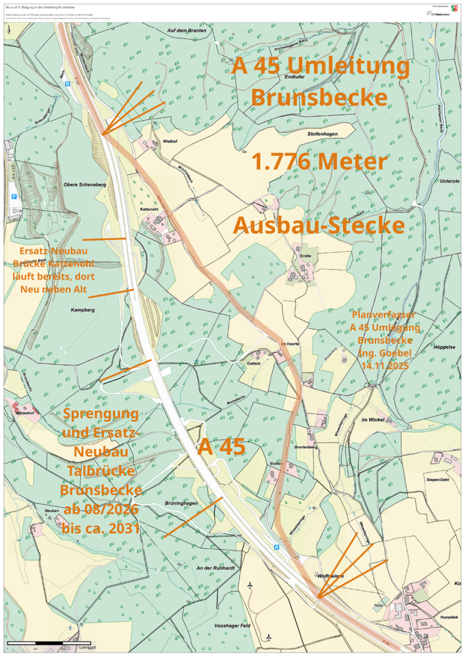 A 45 PkW Umleitung Brunsbecke - Planverfasser Ing. Goebel