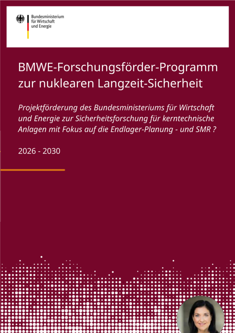 Vorschlag Titelblatt BMWE-Sprinter-Forschungsförder-Programm zur nuklearen Langzeit-Sicherheit
