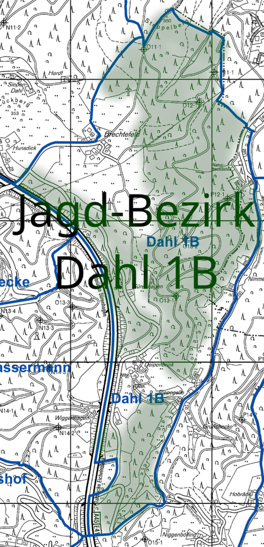 Jagd-Revier Hagen Dahl 1B neu zu verpachten