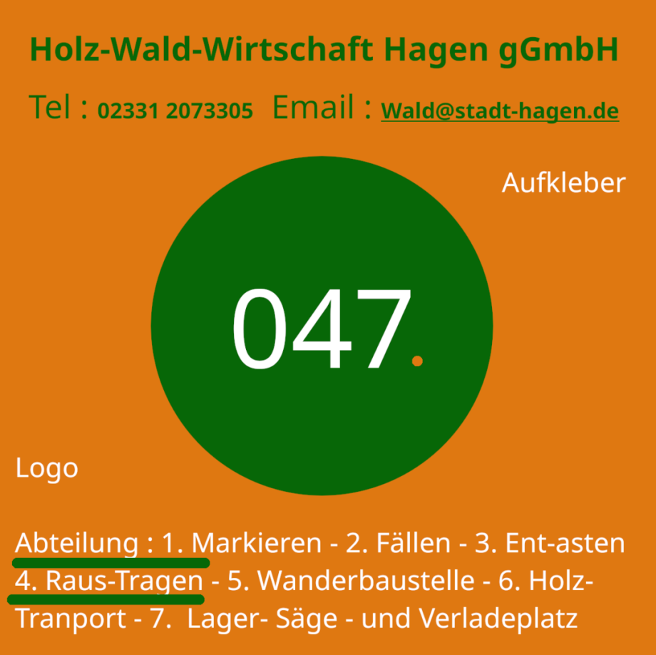 Logo Aufkleber der Holz-Wald-Wirtschaft Hagen