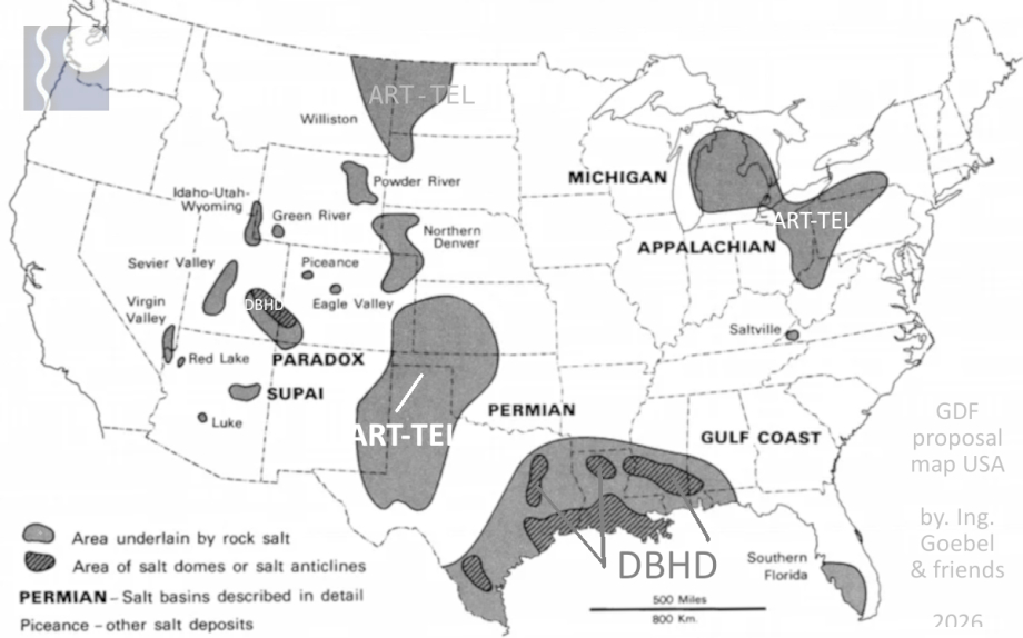 Geological Disposal Geology USA - Salt - and the GDF Method - Plans and Machines from Germany