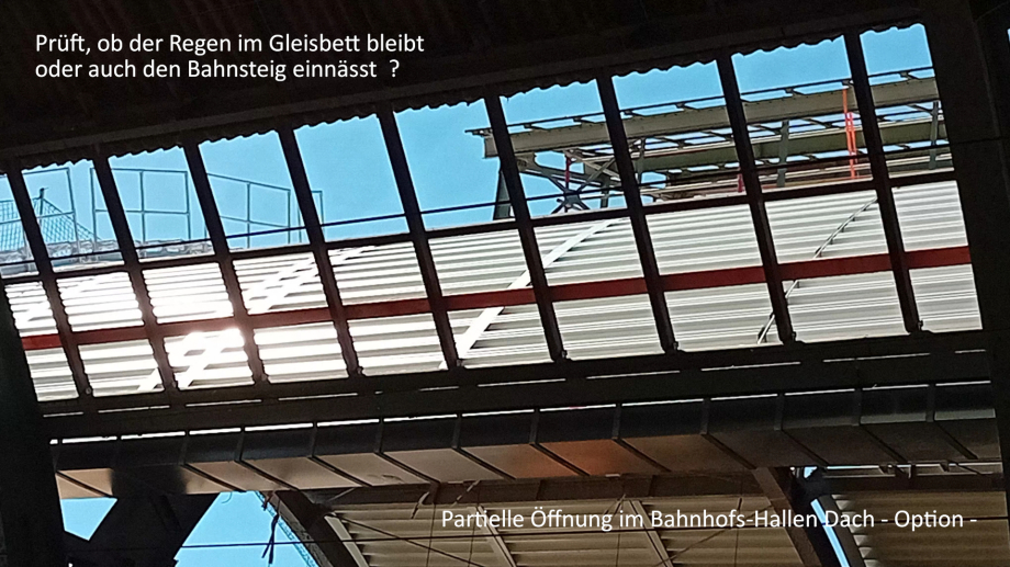 Prüf-Fall - Regen-Einschlags-Fläche messen - wg. zu viel Wind nur einige Felder schliessen später ?