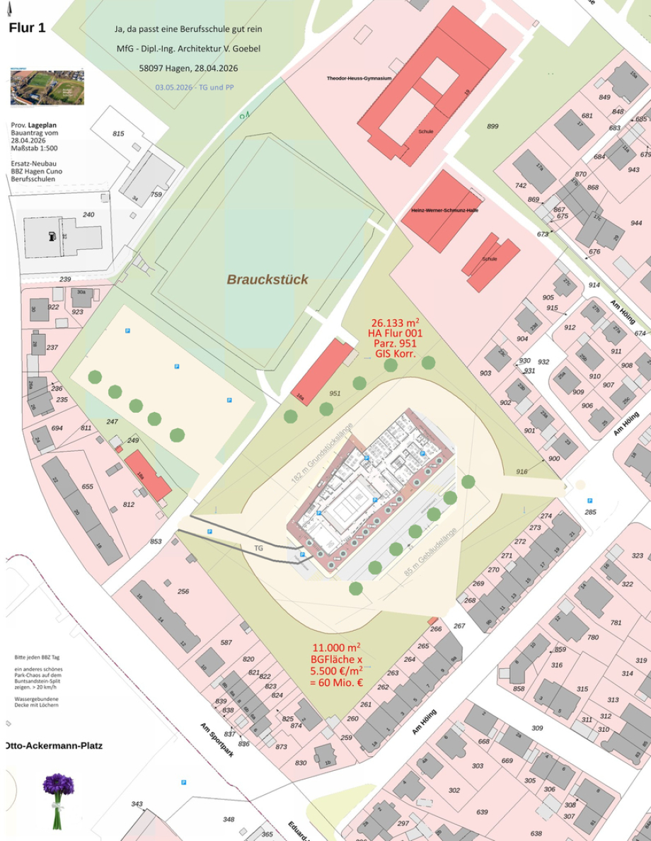 BBZ HA - die fast perfekte Cuno Berufs-Kolleg Schule - mit TG und Aussenparkplatz