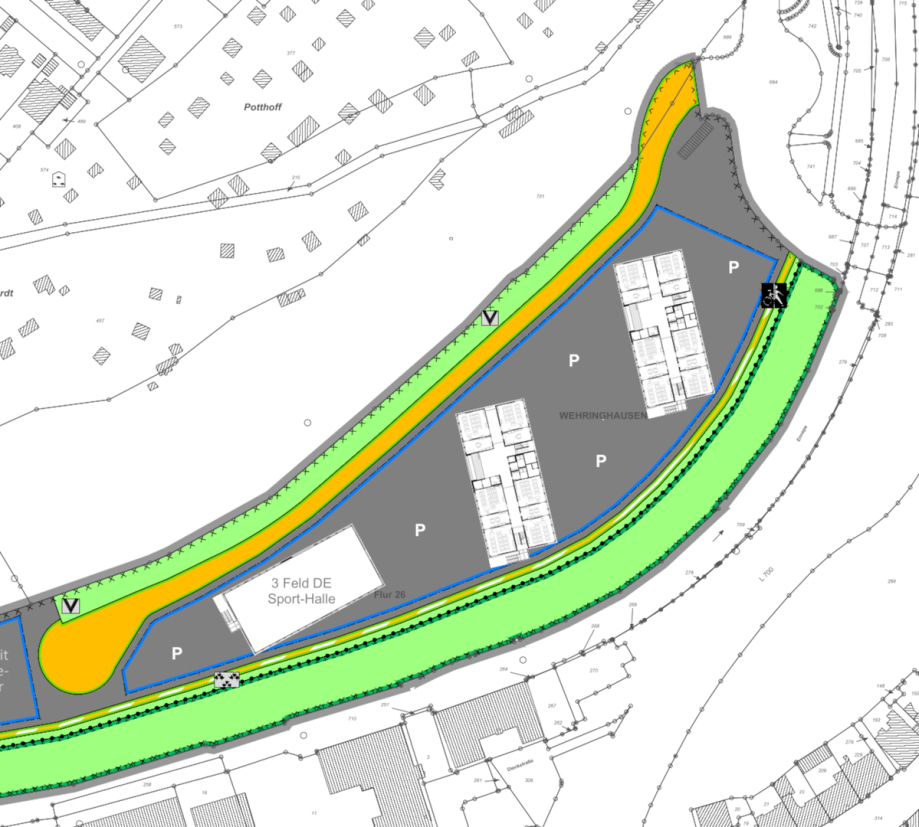 Lageplan Cuno Berufsschule und Berufskolleg auf Varta-Insel - Architekturbüro Goebel