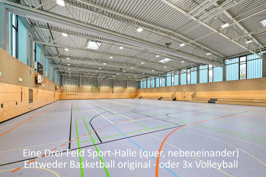 3 Feld Halle  Cuno Berufsschule und Berufskolleg auf Varta-Insel - Architekturbüro Goebel