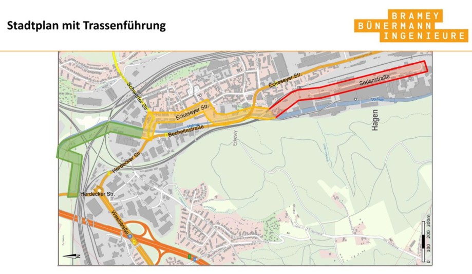 Trassen-Führung geplanter Volme-Radweg zum Ennepe-Radweg
