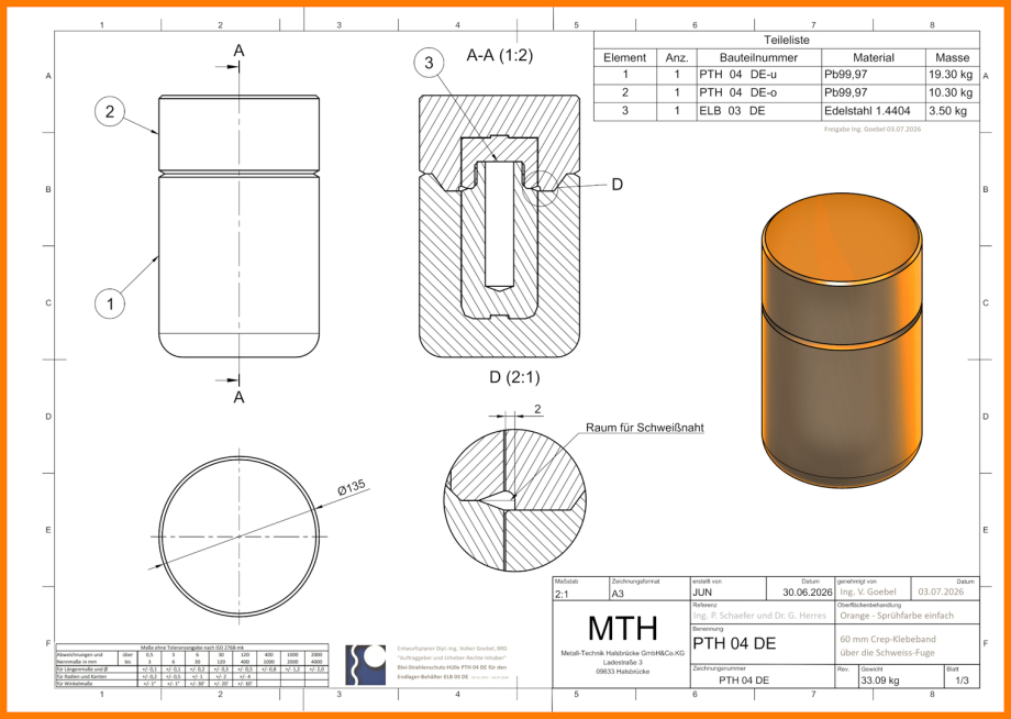 Lead radiation shielding for geological repository containers – geological disposal