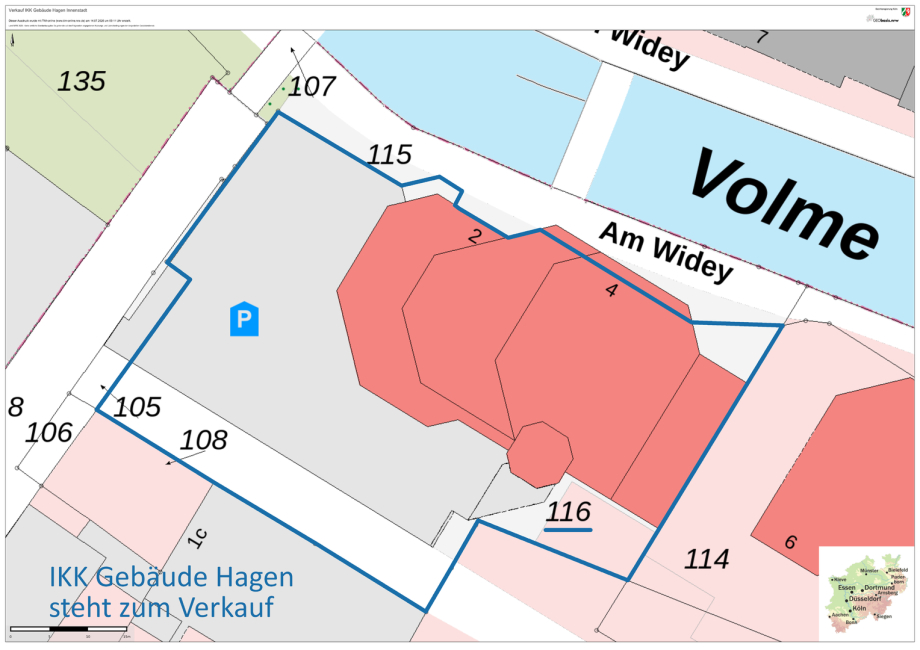 IKK Büro-Gebäude im Verkauf - Katasterplan