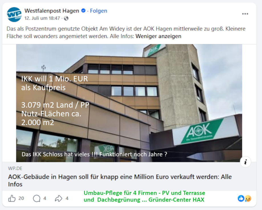 Gewerbe-Immobilie in Hagen NRW BRD zu verkaufen - Beton-Gold
