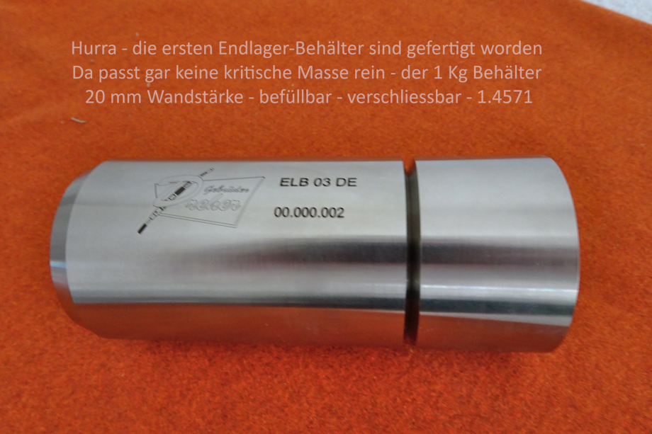 1 kg Endlager Behälter (Inventar)