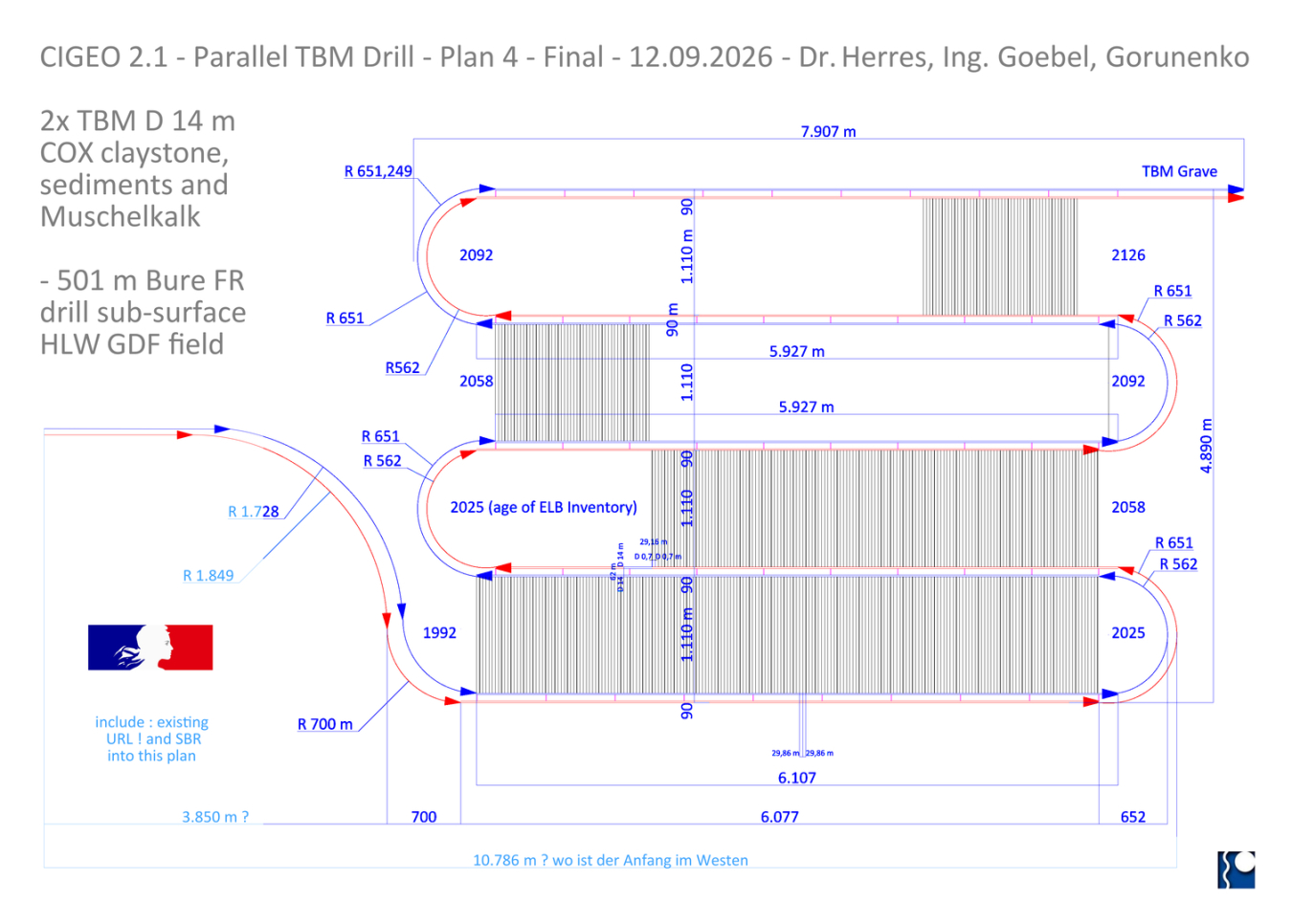 Cigeo 2.1 TBM Drill Plan 3 - 07.09.2026 - Dr. Herres, Ing. Goebel, CAAD Gorunenko