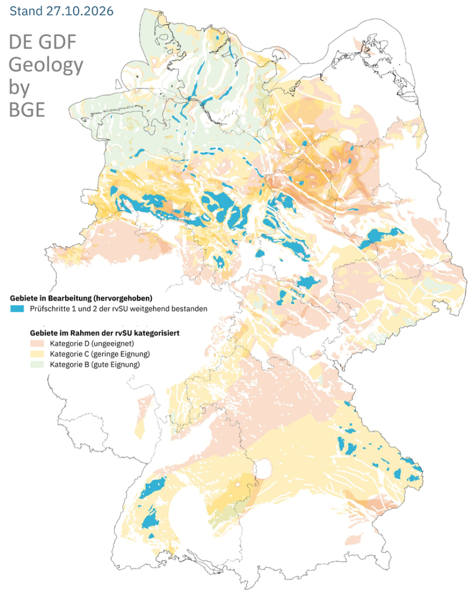 Pre-Selected Geology Locations for GDF in Germany - by BGE GmbH Peine - Last Edit 2026