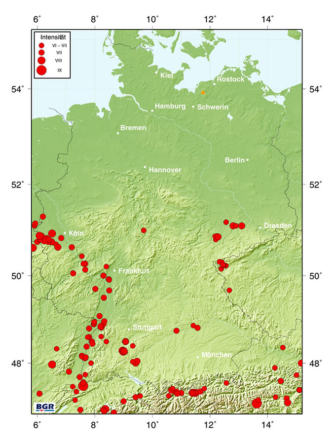 und noch eine Erdbeben-Karte - diesmal von der BGR