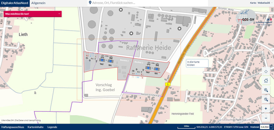 Einpassungs Planung Wasserstoff und Methanol-Schacht 