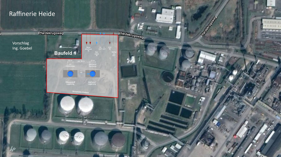 Einpassungs Planung Wasserstoff und Methanol-Schacht 