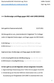 Seite 1 von 4 - Strafanzeige und Klage gegen die BGE GmbH - Verfasser Ing. Goebel 