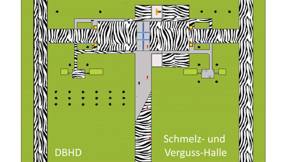 Aufsicht Schmelz- und Verguss-Halle für DBHD Endlager