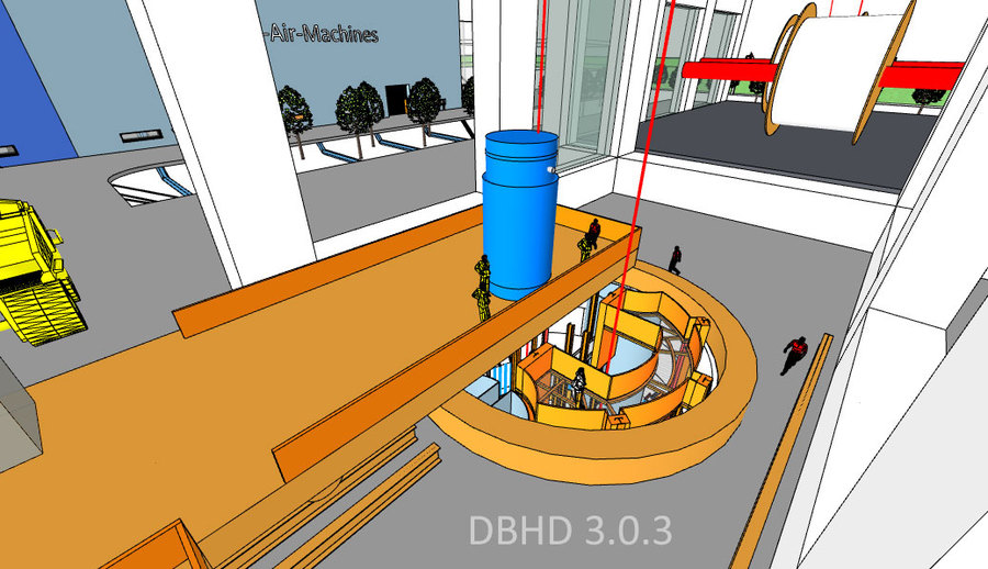 Zugang zum Schacht oben - 2 Plattformen für 2 Seile - Effizient - DBHD 3.0.3 Endlager - DBHD 3.0.0 GDF Nuclear Repository