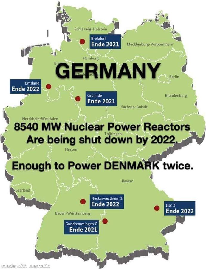 Mit der Abschaltung der verbliebenen 6 Kernkraftwerke wächst die Strom-Lücke DE auf 11 GW