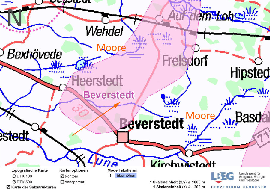 Höffige Endlager-Geologie bei Beverstedt und Bahldorf und Bremer Vorde