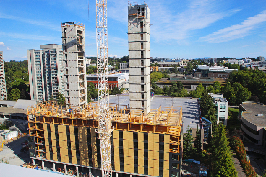  Multi-storey wood construction with 18 floors - student residence in Vancouver Canada - saves a lot of concrete