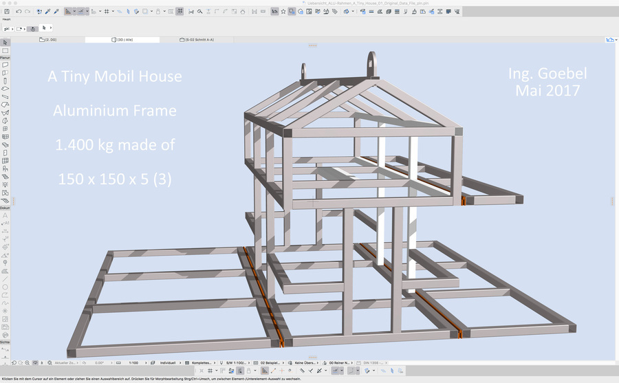 Selbstragende Rohr-Rahmen Bauweise Tiny House
