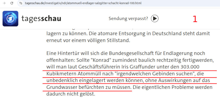 Konrad, Bergwerk, säuft ab, DBE/BGE, BfS/BFE/BASE