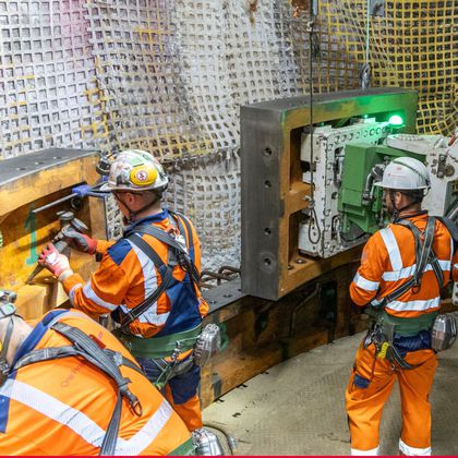 >>> the SBR Heros - Shaft-Builders / Miners from Redpath-Deilmann half way at 804 m - for Anglo-American at Woodsmith Mine UK. The DBHD GDF shaft sites will look much similar - D 12 and D 21 m - DE