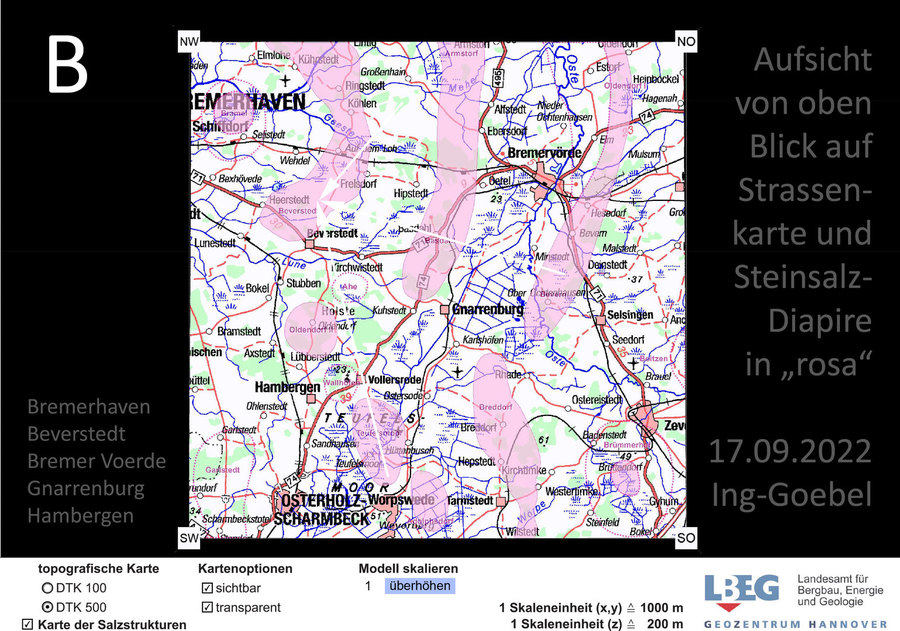 Super-Welt-Geologie für Endlager bei Beverstedt in Niedersachsen nahe der Nordseeküste