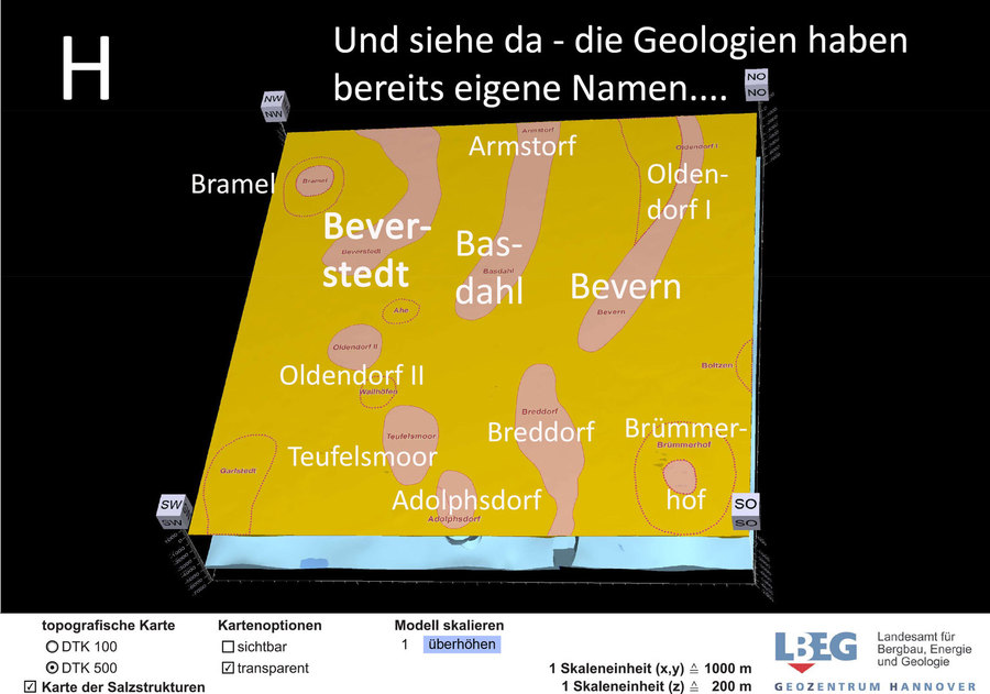 Super-Welt-Geologie für Endlager bei Beverstedt in Niedersachsen nahe der Nordseeküste